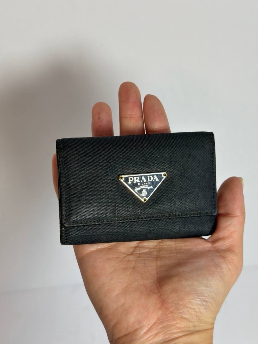Prada Black Nylon Keyholder